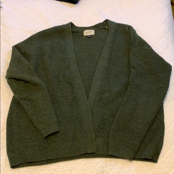 dark green cardigan sweater